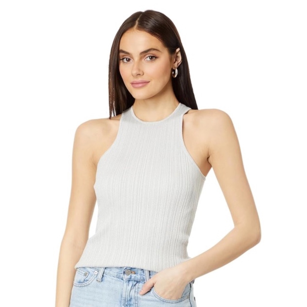 Madewell The Signature Shimmer Knit Cutaway Sweater Tank